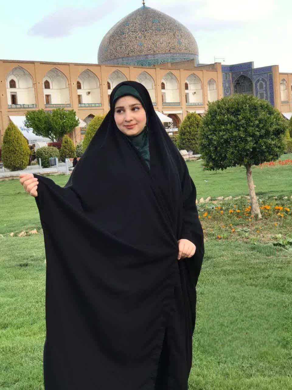 چادر مشکی زنانه طرح خبرنگاری